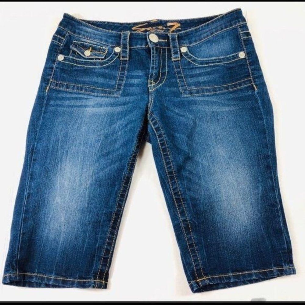 Seven7 Women's Blue‎ Jean Bermuda Shorts Size 6